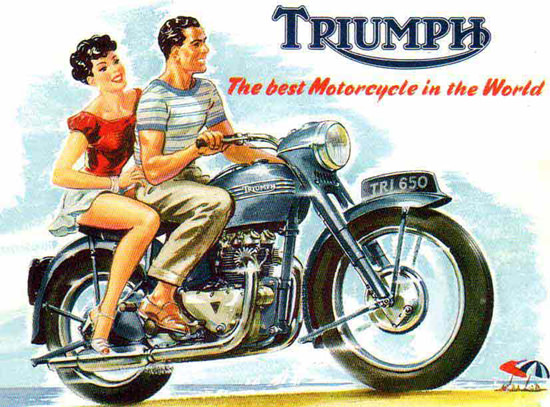 Triumph Motorcycles TR 650 The Best In 1956 | Sex Appeal Vintage Ads and Covers 1891-1970