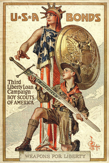 USA Bonds Boy Scouts Of America For Liberty | Vintage War Propaganda Posters 1891-1970