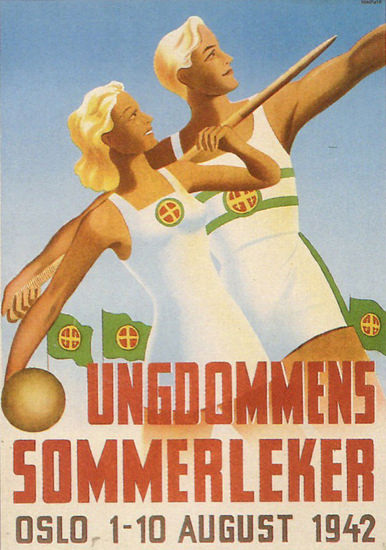 Ungdommens Sommerleker 1942 | Vintage War Propaganda Posters 1891-1970