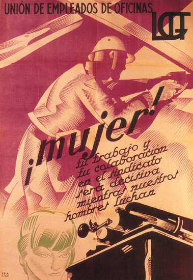 Union De Empleados De Oficinas Spain Espana | Vintage War Propaganda Posters 1891-1970