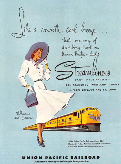 Union Pacific Railroad Streamliners Pullmans | Sex Appeal Vintage Ads and Covers 1891-1970