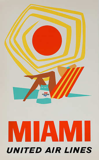 United Air Lines Miami Beach 1960s | Sex Appeal Vintage Ads and Covers 1891-1970