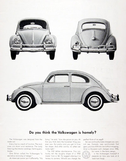 VW Volkswagen 1961 Think Beetle Is Homely | Vintage Cars 1891-1970