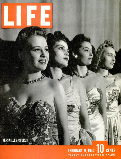 Versailles Chorus 9 Feb 1942 Copyright Life Magazine | Life Magazine BW Photo Covers 1936-1970