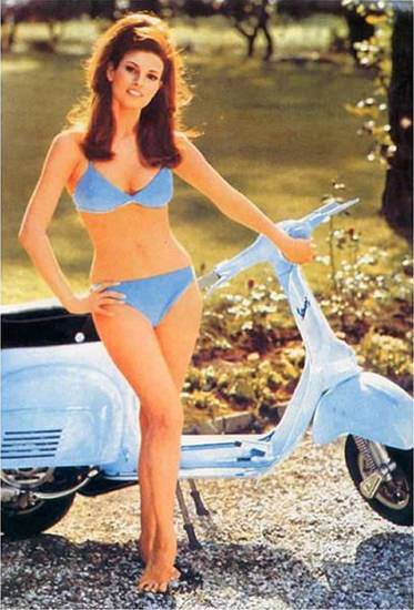 Vespa Raquel Welsh 1967 | Sex Appeal Vintage Ads and Covers 1891-1970