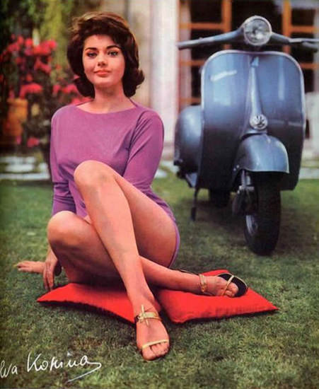 Vespa Sylva Koscina 1962 | Sex Appeal Vintage Ads and Covers 1891-1970