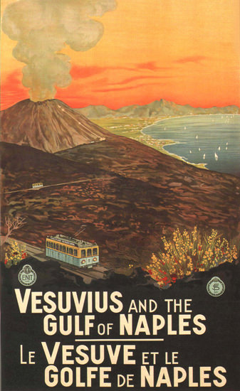 Vesuvius And The Gulf Of Neaples Italy Italia | Vintage Travel Posters 1891-1970