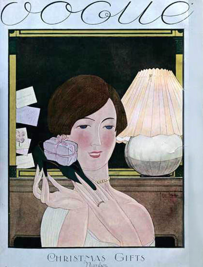 Vogue Copyright 1924 Christmas Gifts Number Parcel Lady | Sex Appeal Vintage Ads and Covers 1891-1970
