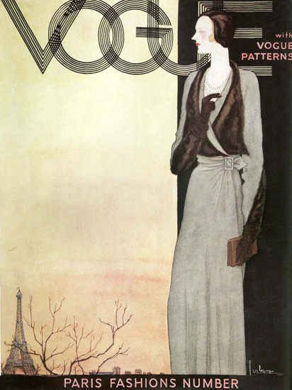 Vogue Copyright 1930 Paris Fashion Eiffel Tower Number | Sex Appeal Vintage Ads and Covers 1891-1970