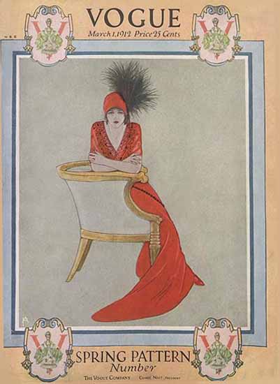 Vogue Cover 1912-03-01 Copyright | Vogue Magazine Graphic Art Covers 1902-1958