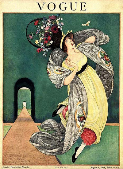 Vogue Cover Copyright 1918 The Lady And The Bee | Sex Appeal Vintage Ads and Covers 1891-1970