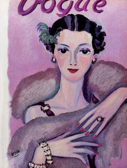 Vogue Cover Copyright 1934 Lady In Fur Coat | Sex Appeal Vintage Ads and Covers 1891-1970