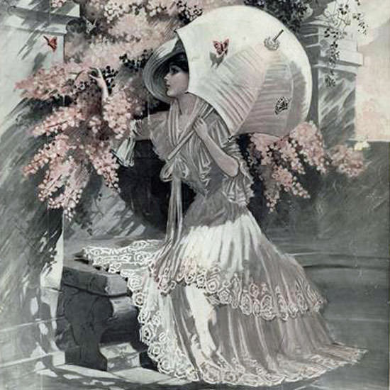 Vogue Magazine Cover 1910-01-22 Copyright crop | Best of Vintage Cover Art 1900-1970