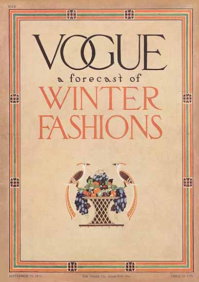 Vogue Magazine Cover 1911-09-15 Copyright | Vogue Magazine Graphic Art Covers 1902-1958