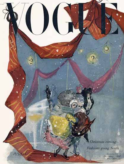 Vogue Magazine Cover 1947-12-01 Copyright | Vogue Magazine Graphic Art Covers 1902-1958