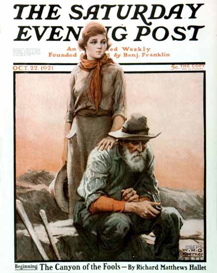 WHD Koerner Saturday Evening Post The Canyon of the Fools 1921_10_22 | The Saturday Evening Post Graphic Art Covers 1892-1930
