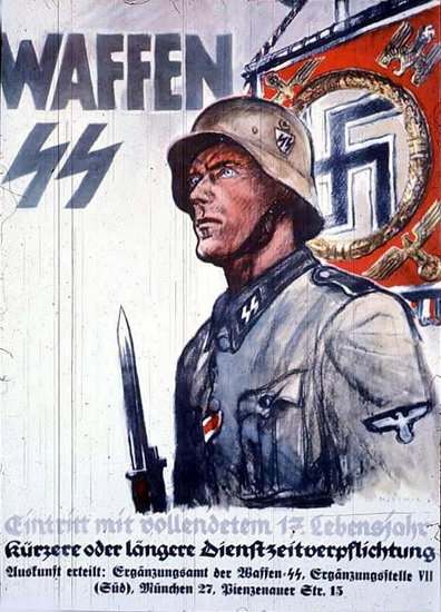 Waffen SS mit Vollendetem 17 Lebensjahr | Vintage War Propaganda Posters 1891-1970