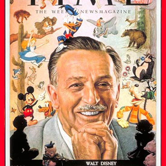 Walt Disney Time Magazine 1954-12 by Boris Chaliapin crop | Best of 1950s Ad and Cover Art