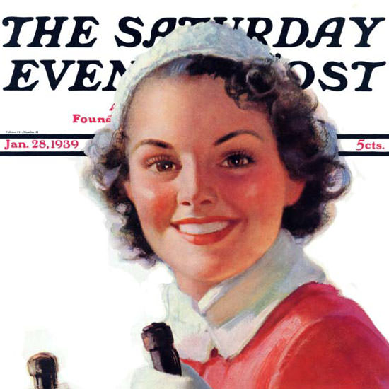 Walt Otto Saturday Evening Post Go Downhill 1939_01_28 Copyright crop | Best of 1930s Ad and Cover Art