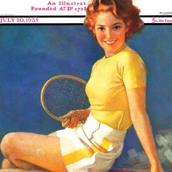 Walt Otto Saturday Evening Post Tennis 1935_07_20 Copyright crop | Best of 1930s Ad and Cover Art