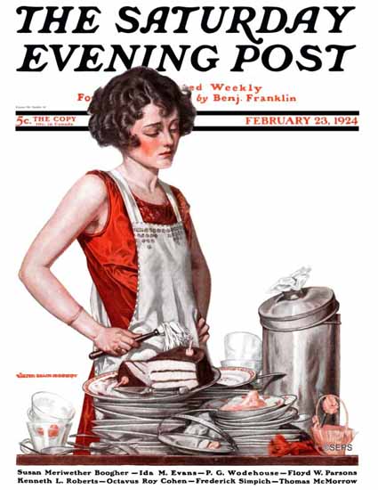 Walter Humphrey The Post Desperate Housewife 1924_02_23 | The Saturday Evening Post Graphic Art Covers 1892-1930