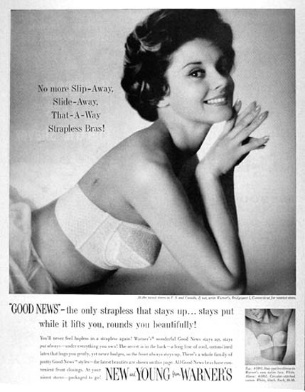 Warner Bra 1958 No More Slip-Away | Sex Appeal Vintage Ads and Covers 1891-1970