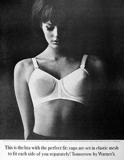 Warner Bra 1962 Perfect Fit Cups In Elastic Mesh | Sex Appeal Vintage Ads and Covers 1891-1970