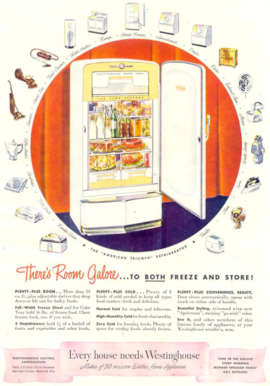 Westinghouse Refrigerator Fridge 1948 | Vintage Ad and Cover Art 1891-1970