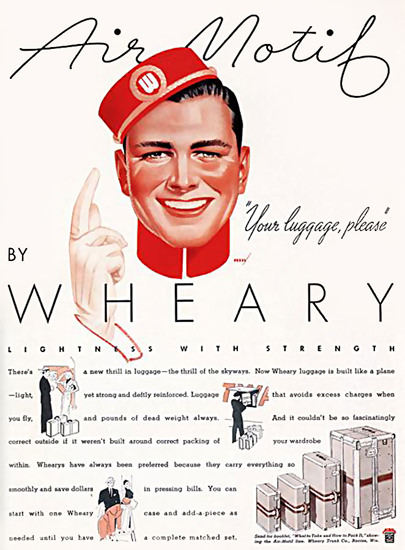 Wheary Air Motif Luggage | Sex Appeal Vintage Ads and Covers 1891-1970