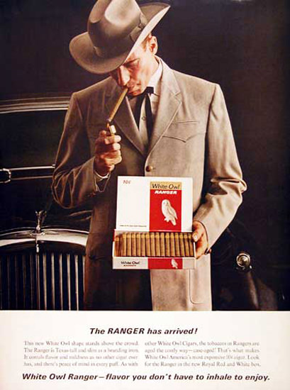 White Owl Cigars 1964 The Ranger Has Arrived | Sex Appeal Vintage Ads and Covers 1891-1970