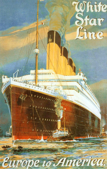 White Star Line Europe To America 1910s | Vintage Travel Posters 1891-1970