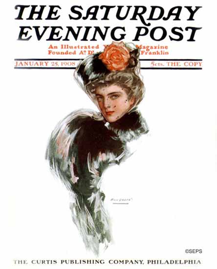 Will Grefe Cover Artist Saturday Evening Post 1908_01_25 | The Saturday Evening Post Graphic Art Covers 1892-1930