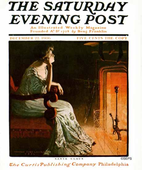 William Hurd Lawrence Saturday Evening Post Santa Claus 1906_12_22 | The Saturday Evening Post Graphic Art Covers 1892-1930
