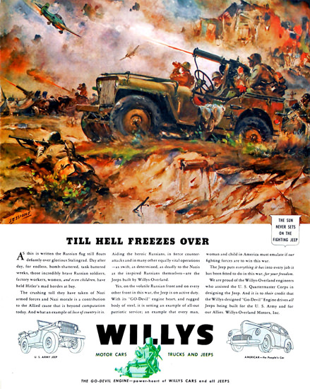 Willys Till Hell Freezes Over | Vintage War Propaganda Posters 1891-1970