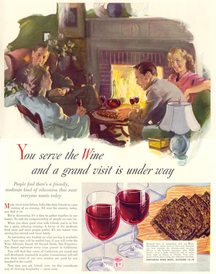 Wine Advisor Board National Wine Week 1941 | Vintage Ad and Cover Art 1891-1970