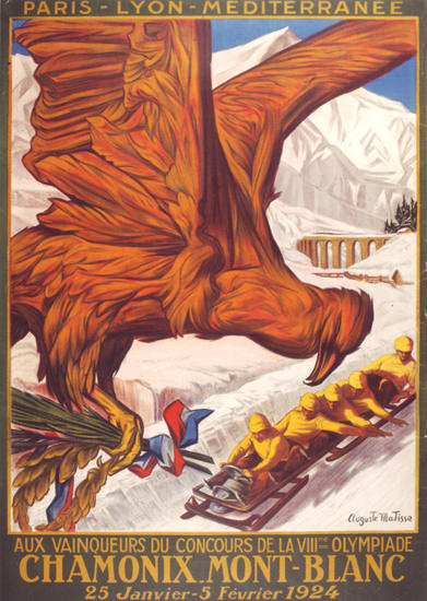 Winter Olympic Games France Chamonix 1924 | Vintage Ad and Cover Art 1891-1970