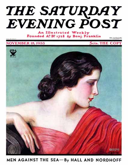 Wladyslaw Teodor Benda Saturday Evening Post 1933_11_18 | The Saturday Evening Post Graphic Art Covers 1931-1969