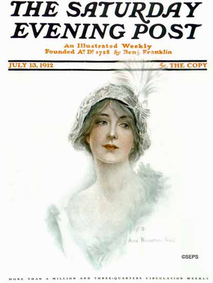 WomenArt Anna Nordstrom Feind Saturday Evening Post 1912_07_13 | 69 Women Cover Artists and 826 Covers 1902-1970