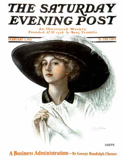 WomenArt Carol Aus Saturday Evening Post Cover Art 1913_02_01 | 69 Women Cover Artists and 826 Covers 1902-1970