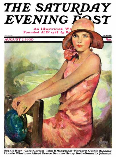 WomenArt Ellen Pyle Cover Saturday Evening Post 1930_08_02 | 69 Women Cover Artists and 826 Covers 1902-1970