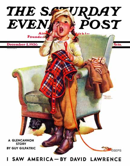WomenArt Frances Tipton Hunter Saturday Evening Post 1936_12_05 | 69 Women Cover Artists and 826 Covers 1902-1970
