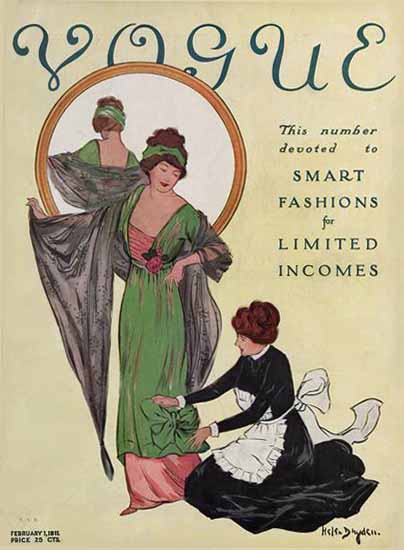 WomenArt Helen Dryden Vogue Cover 1911-02-01 Copyright | 69 Women Cover Artists and 826 Covers 1902-1970
