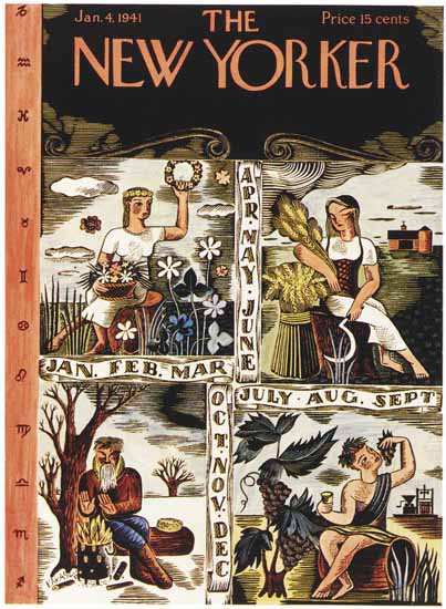 WomenArt Ilonka Karasz Cover The New Yorker 1941_01_04 Copyright | 69 Women Cover Artists and 826 Covers 1902-1970