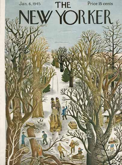WomenArt Ilonka Karasz Cover The New Yorker 1945_01_06 Copyright | 69 Women Cover Artists and 826 Covers 1902-1970