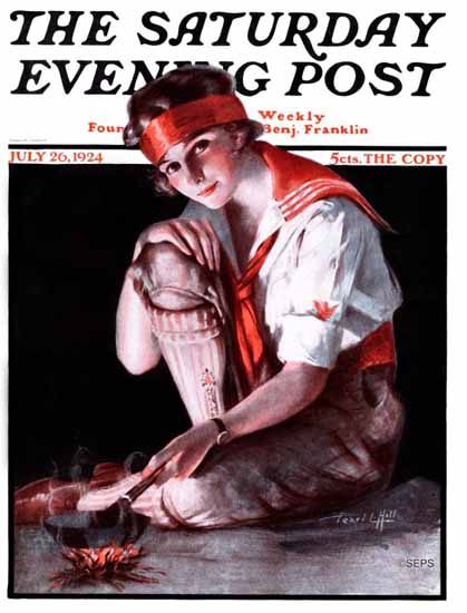 WomenArt Pearl L Hill Cover Saturday Evening Post 1924_07_26 | 69 Women Cover Artists and 826 Covers 1902-1970