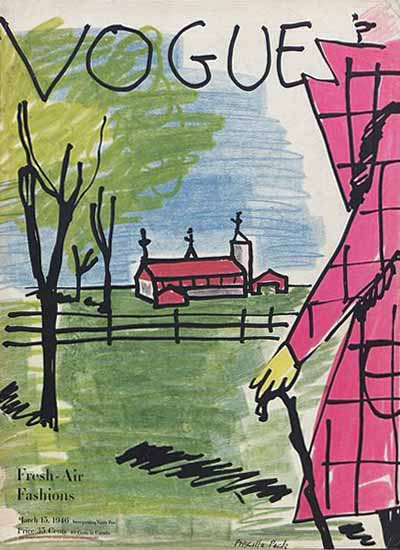 WomenArt Priscille Peck Cover Vogue 1946-03-15 Copyright | 69 Women Cover Artists and 826 Covers 1902-1970