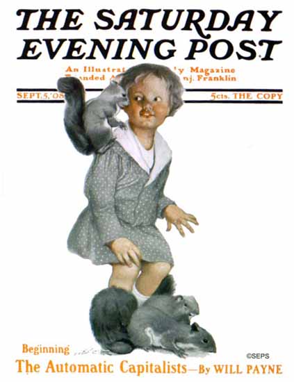 WomenArt Sarah Stilwell-Weber Cover Saturday Evening Post 1908_09_05 | 69 Women Cover Artists and 826 Covers 1902-1970