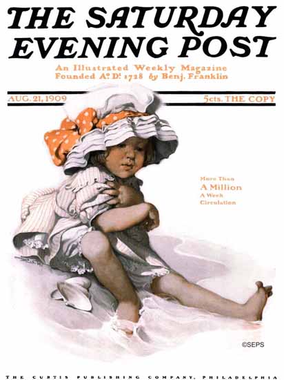 WomenArt Sarah Stilwell-Weber Cover Saturday Evening Post 1909_08_21 | 69 Women Cover Artists and 826 Covers 1902-1970