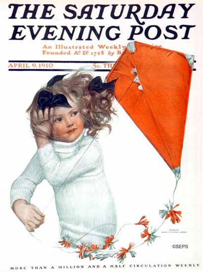WomenArt Sarah Stilwell-Weber Cover Saturday Evening Post 1910_04_09 | 69 Women Cover Artists and 826 Covers 1902-1970