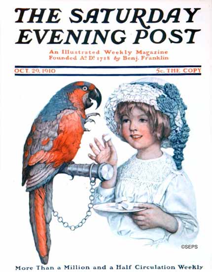 WomenArt Sarah Stilwell-Weber Cover Saturday Evening Post 1910_10_29 | 69 Women Cover Artists and 826 Covers 1902-1970